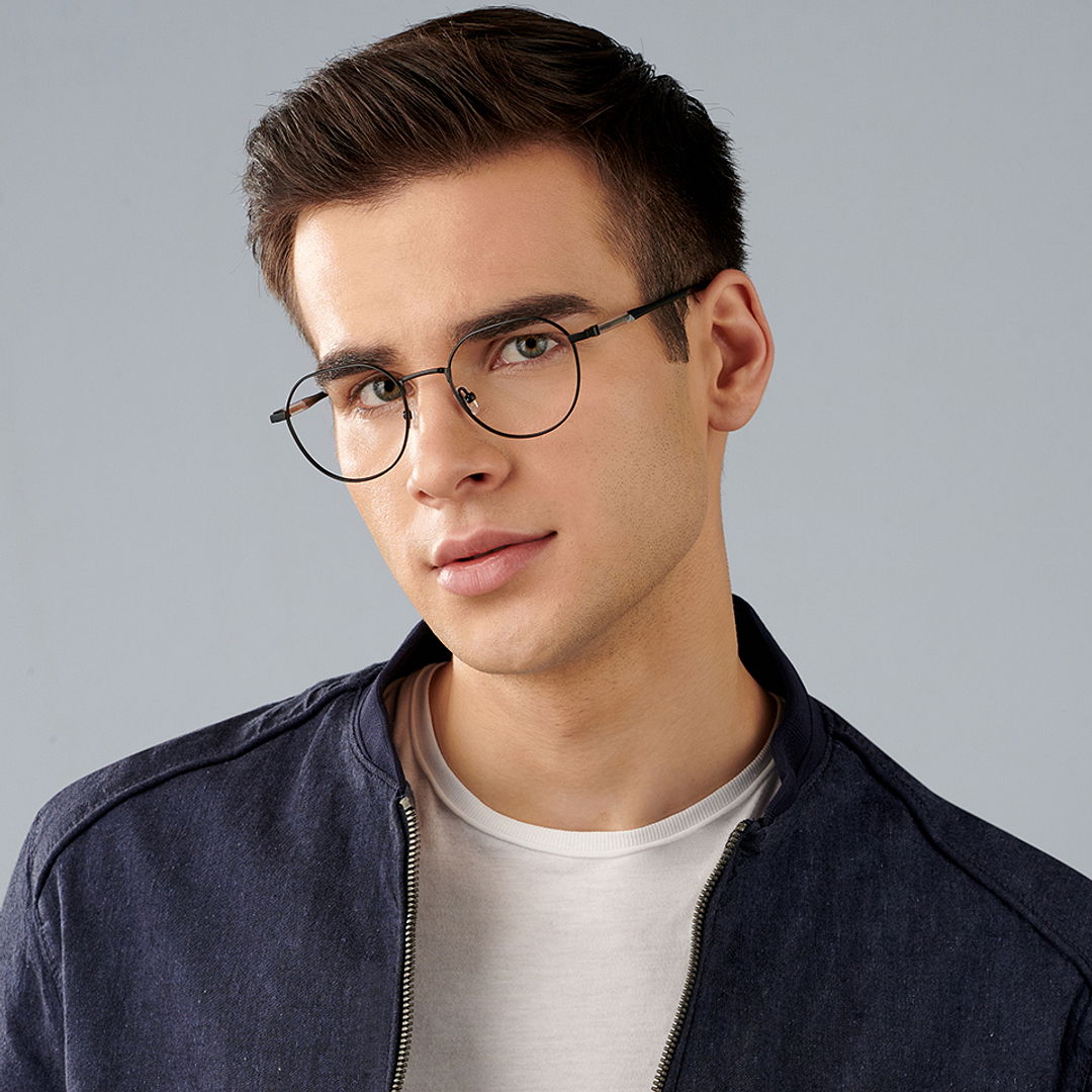 John Jacobs Online Black Full Rim Hexagonal right side