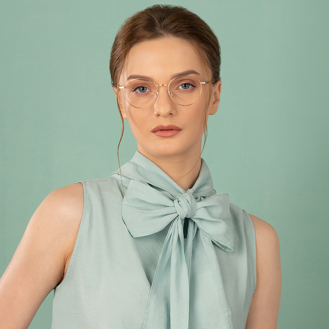 John Jacobs Gold Full Rim Cat Eye left side