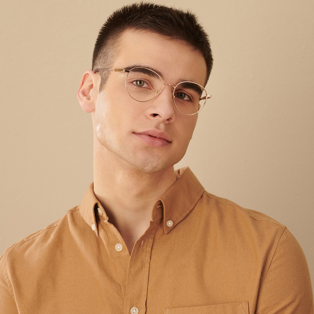 John Jacobs Gold Full Rim Cat Eye left side