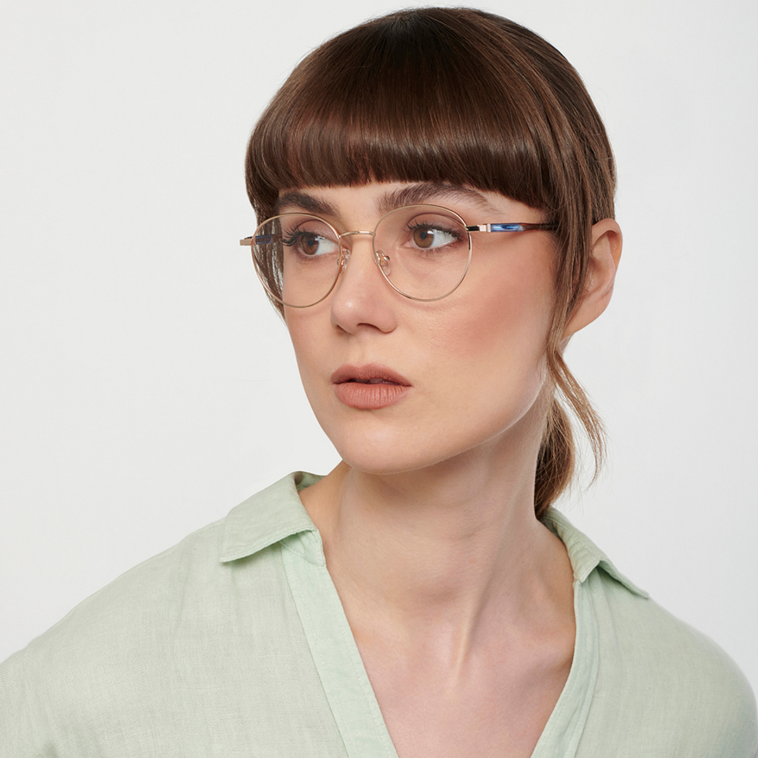 John Jacobs Online Gold Full Rim Round right side