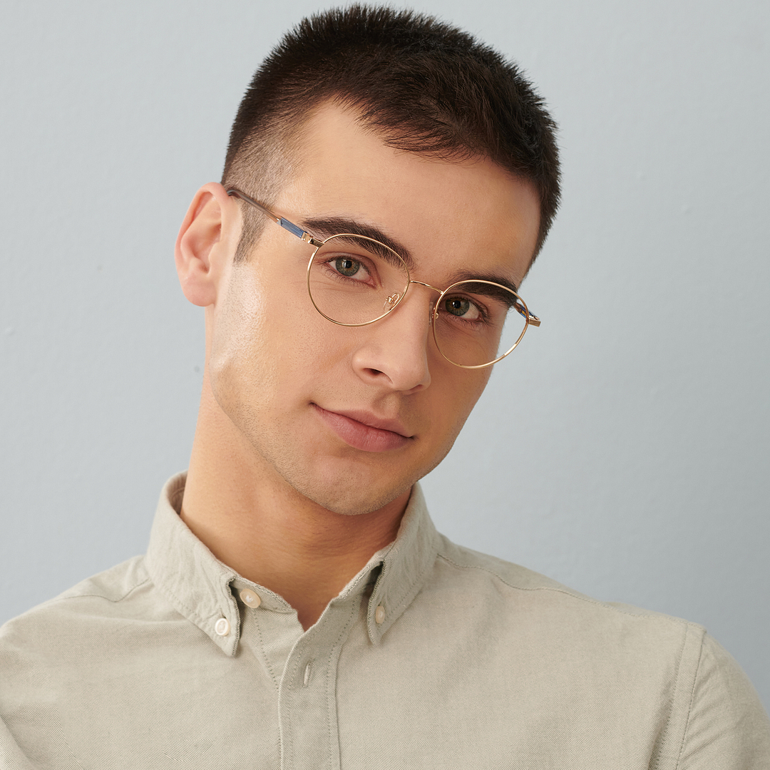 John Jacobs Online Gold Full Rim Round left side