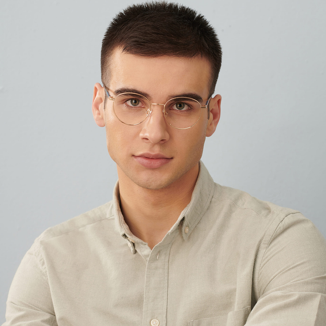 John Jacobs Online Gold Full Rim Round right side