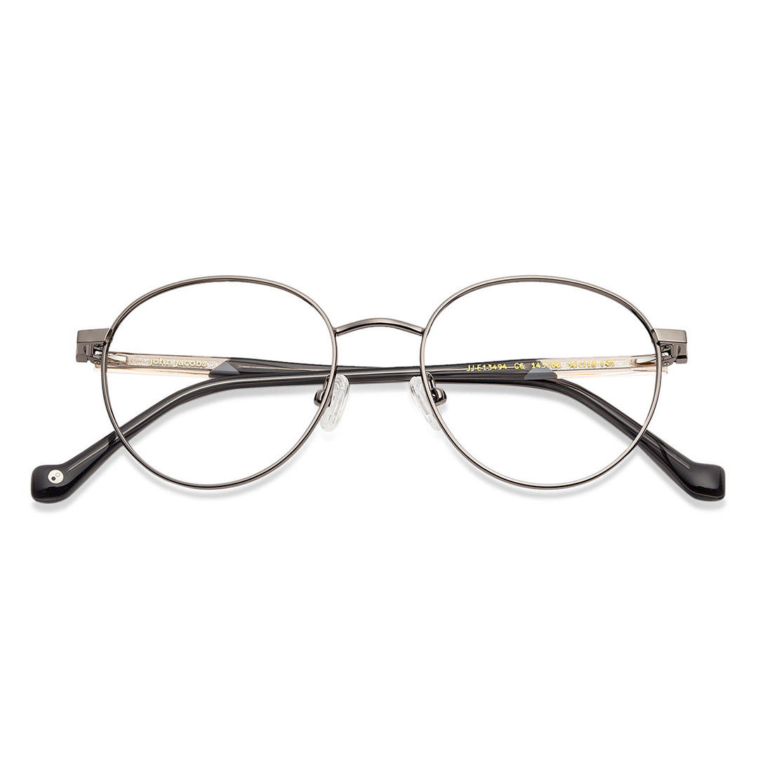 John Jacobs Online Gunmetal Full Rim Round left side