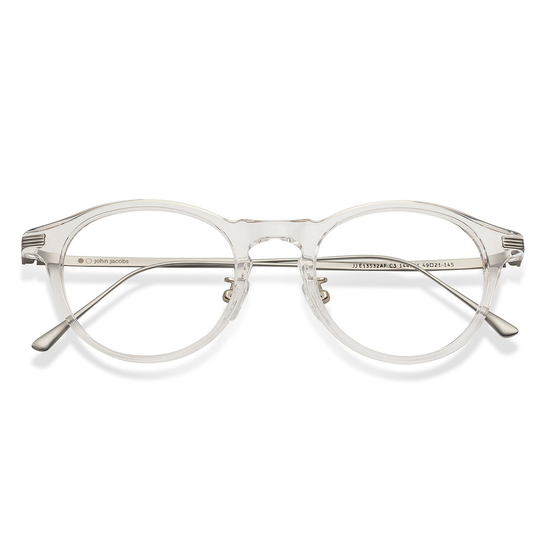 John Jacobs Crystal Transparent Full Rim Round left side