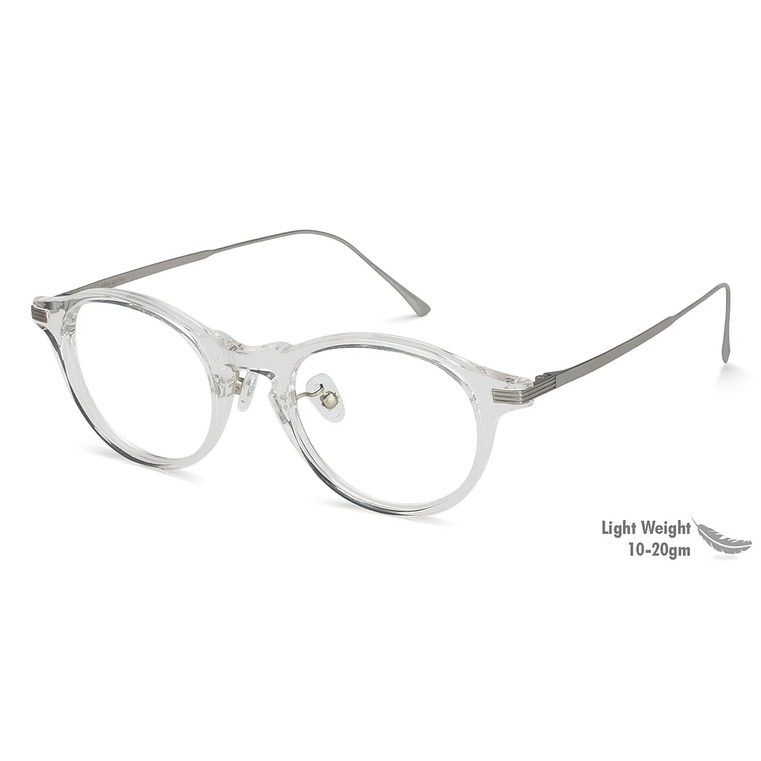 John Jacobs Crystal Transparent Full Rim Round left side