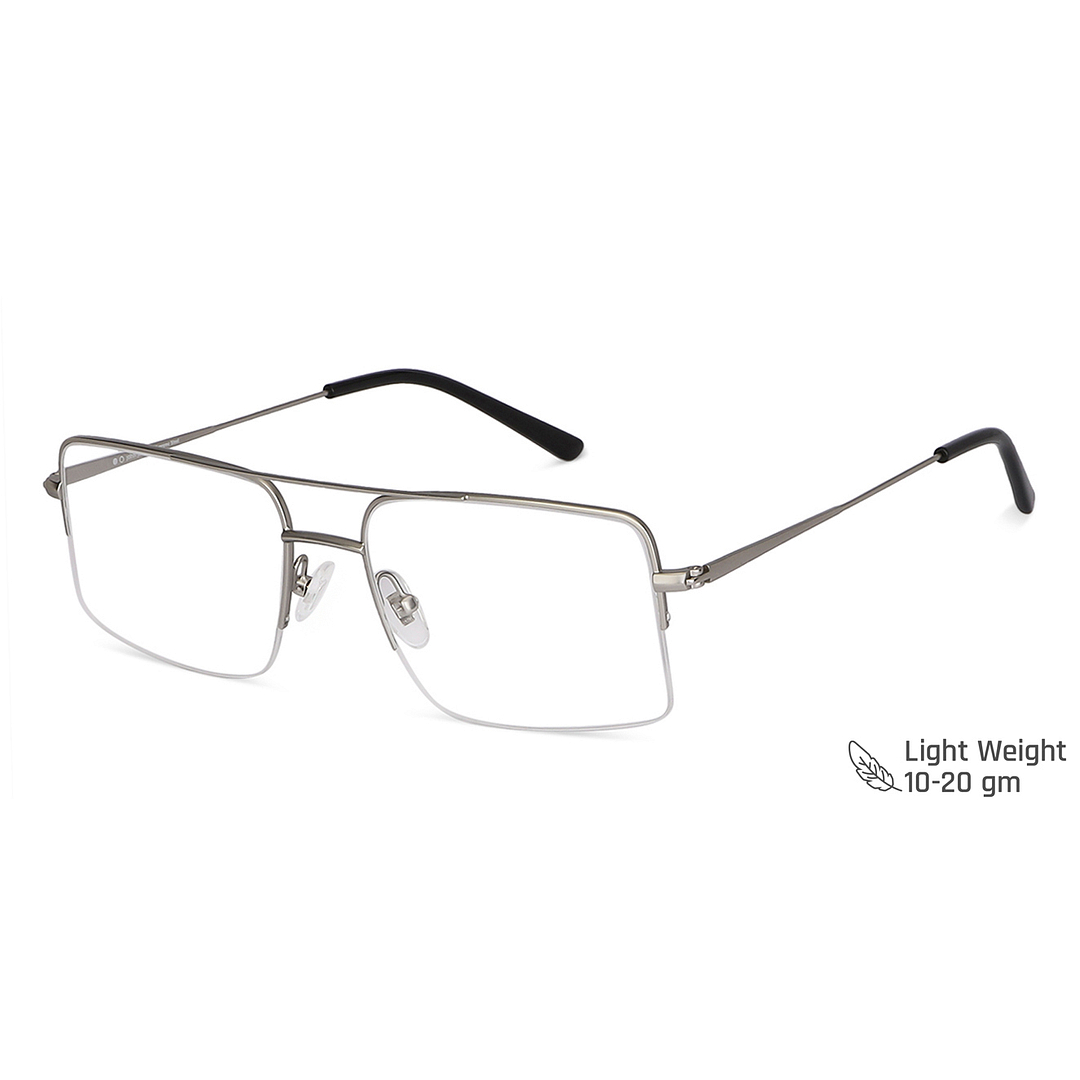 John Jacobs Silver Half Rim Square right side