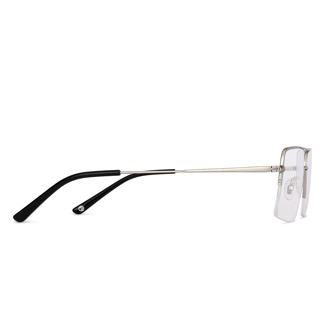 John Jacobs Silver Half Rim Square left side