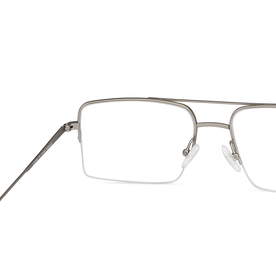 John Jacobs Silver Half Rim Square right side