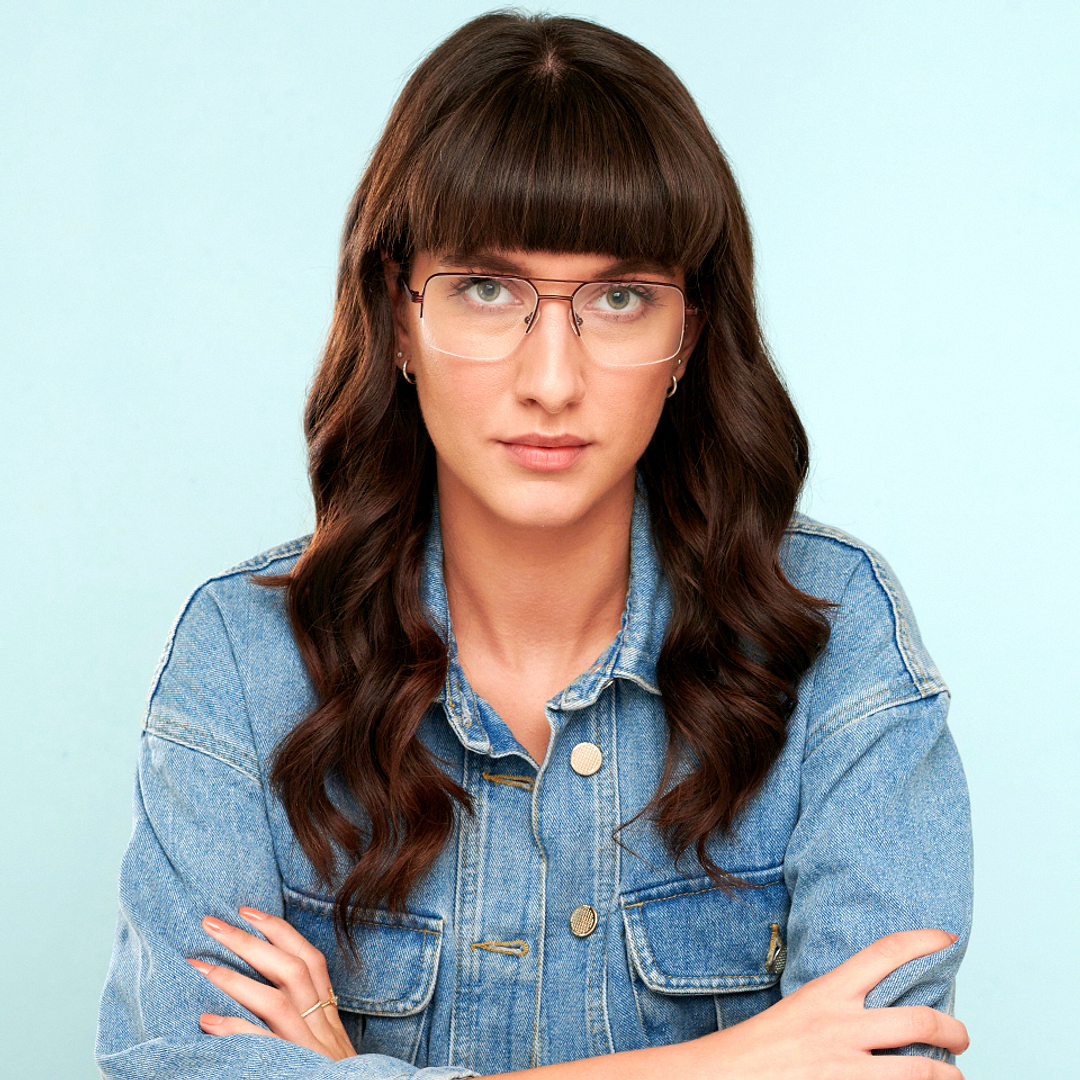 John Jacobs Online Light Brown Half Rim Square left side