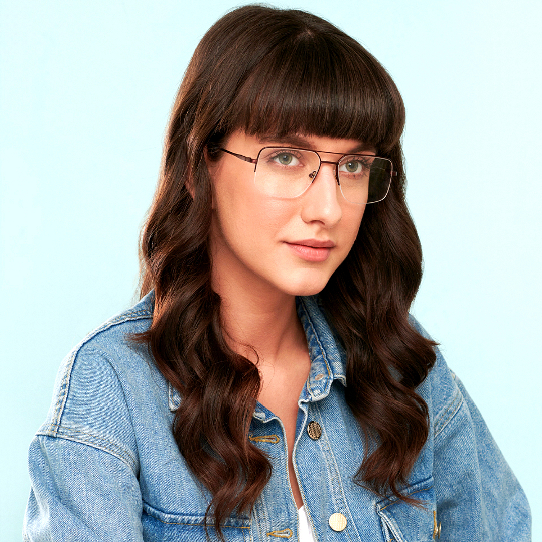 John Jacobs Online Light Brown Half Rim Square right side