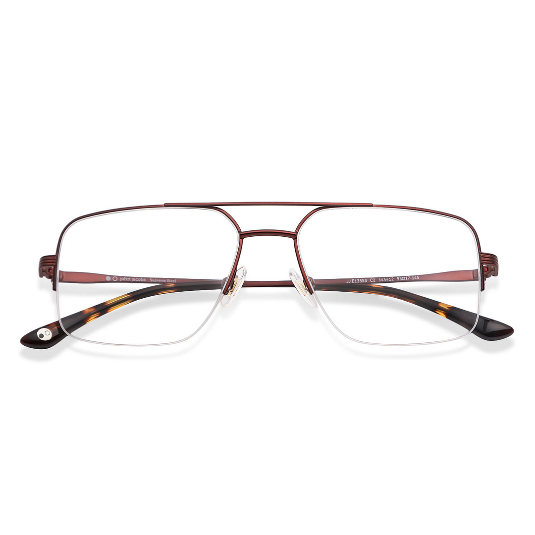 John Jacobs Online Light Brown Half Rim Square left side