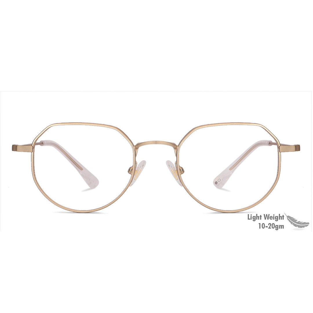 John Jacobs Online Gold Full Rim Geometric right side
