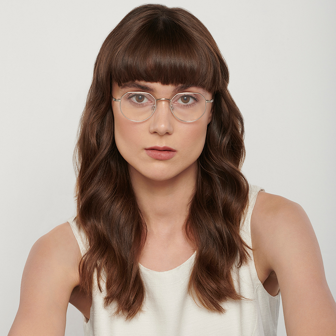 John Jacobs Silver Full Rim Hexagonal left side