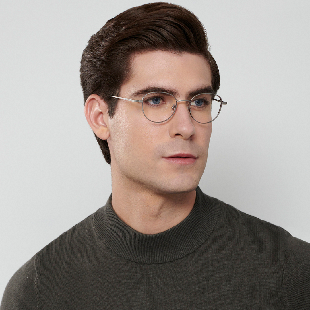 John Jacobs Online Mid Gunmetal Full Rim Round left side