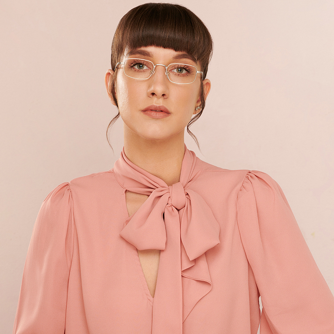 John Jacobs Silver Full Rim Rectangle right side