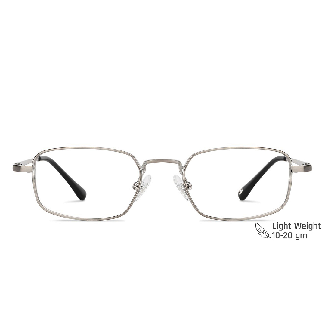 John Jacobs Silver Full Rim Rectangle left side
