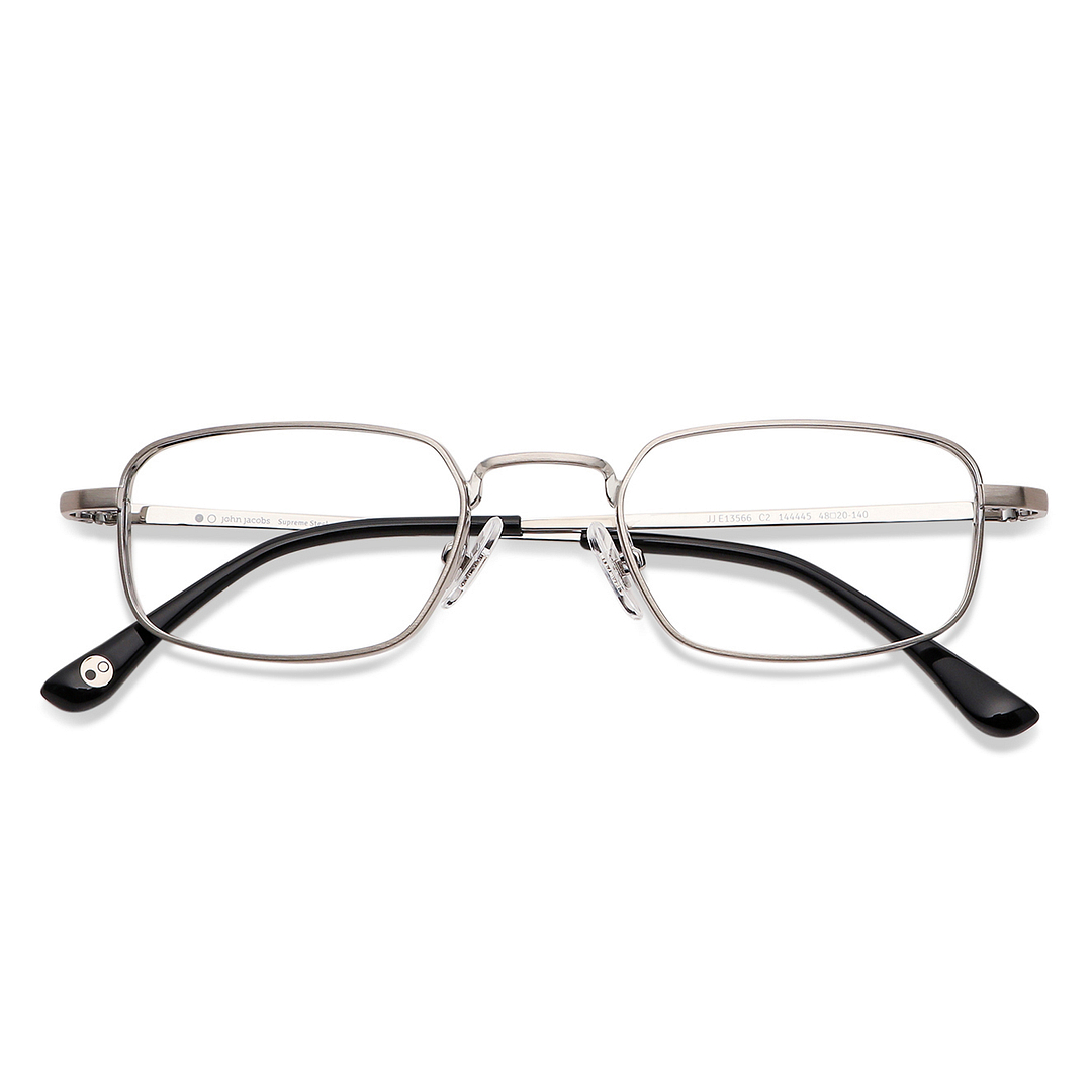John Jacobs Silver Full Rim Rectangle left side