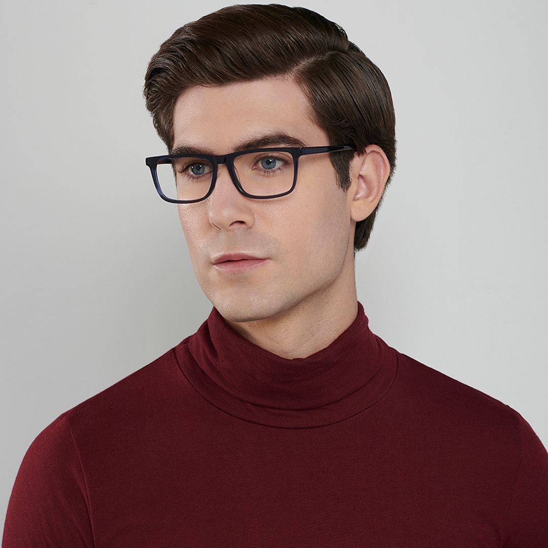 John Jacobs Online Sky Blue Full Rim Rectangle right side