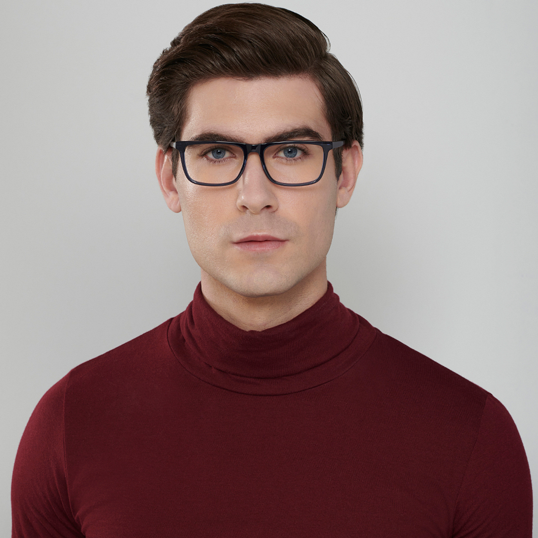 John Jacobs Online Sky Blue Full Rim Rectangle left side