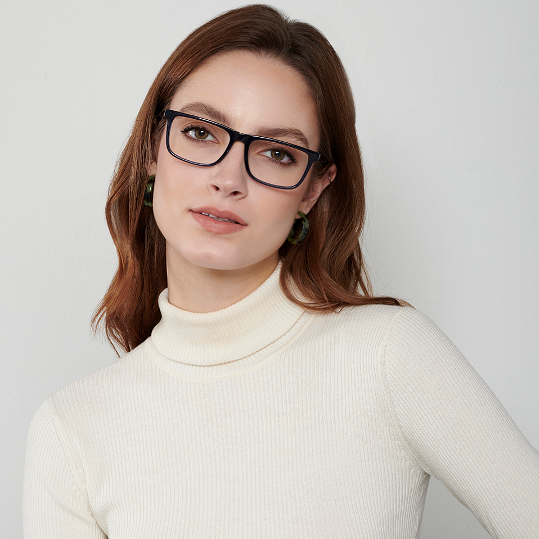 John Jacobs Online Sky Blue Full Rim Rectangle left side