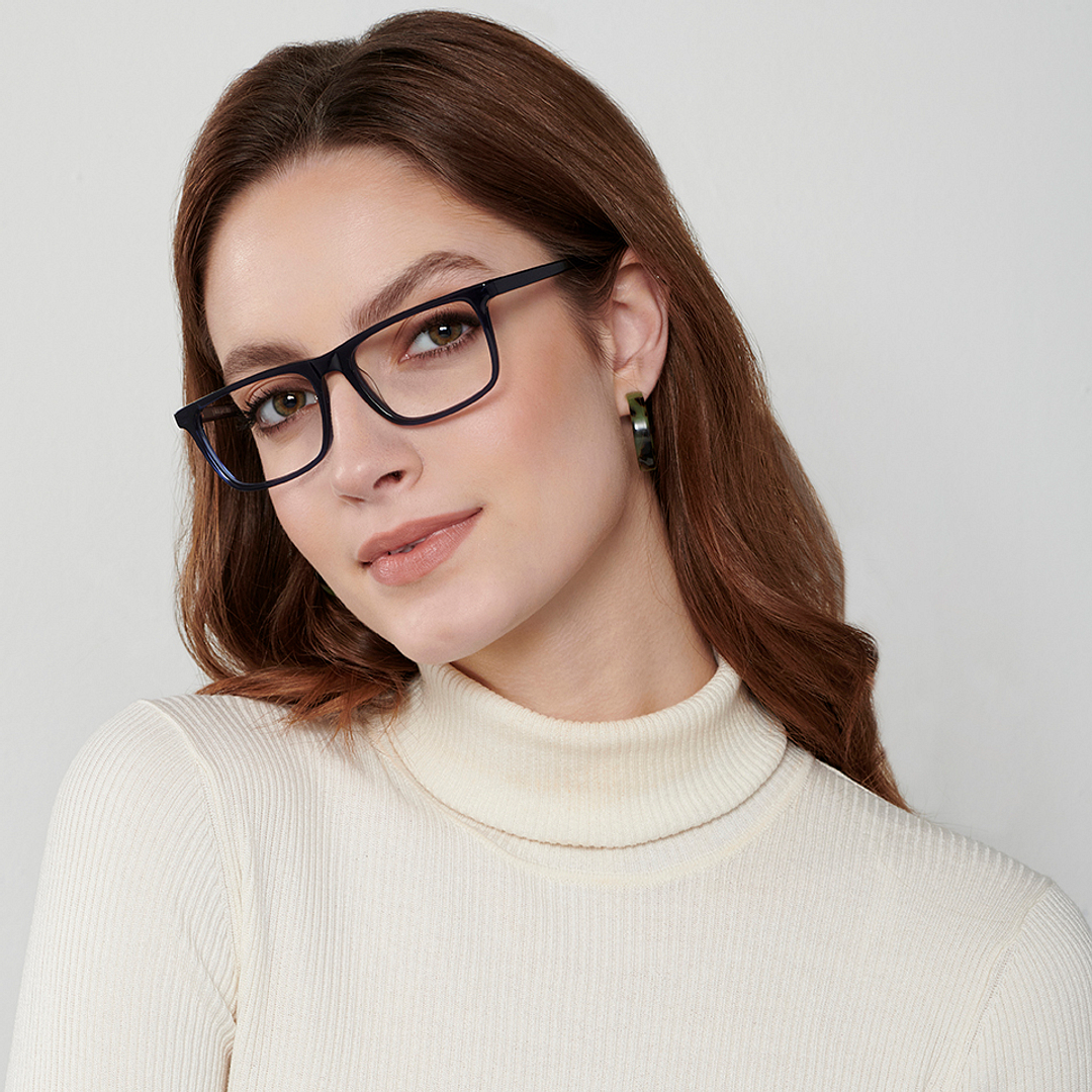 John Jacobs Online Sky Blue Full Rim Rectangle right side