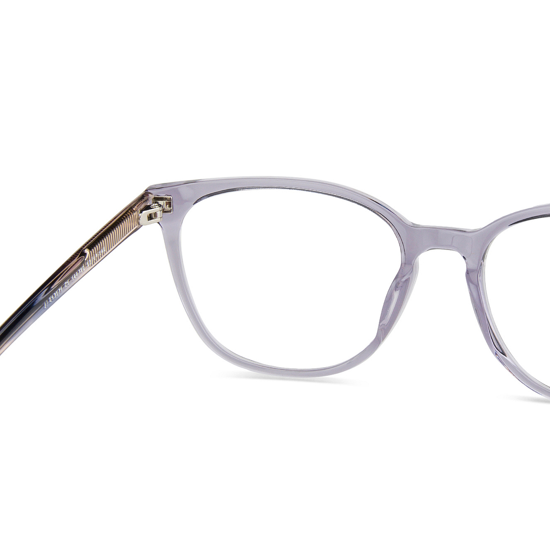 John Jacobs Online Gray Transparent Full Rim Square right side