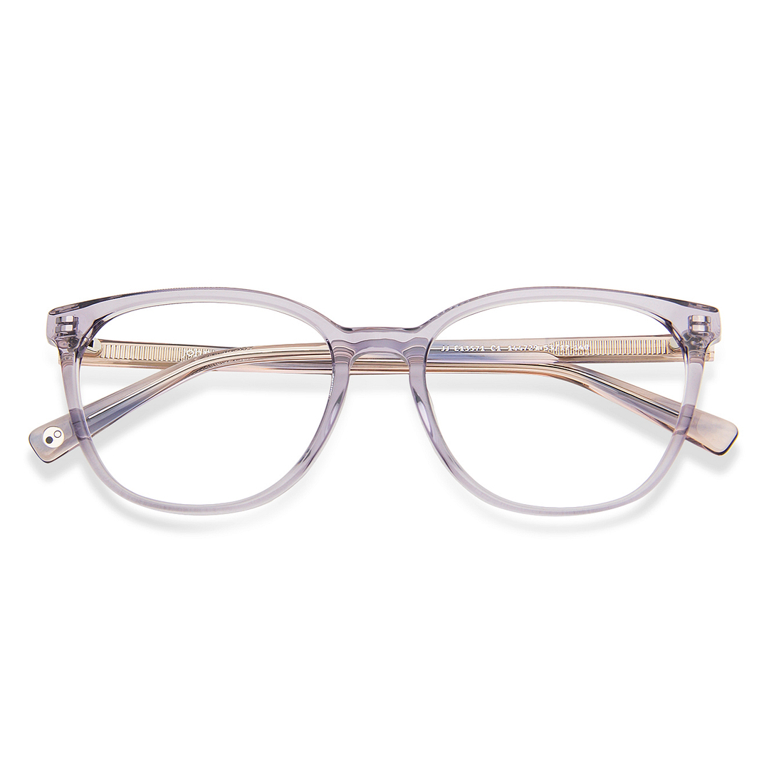 John Jacobs Online Gray Transparent Full Rim Square left side