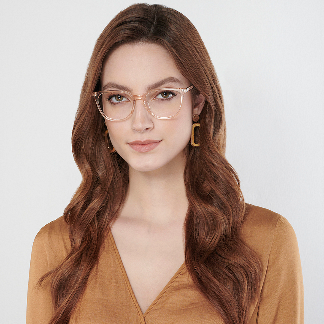 John Jacobs Online Pink Transparent Full Rim Square right side