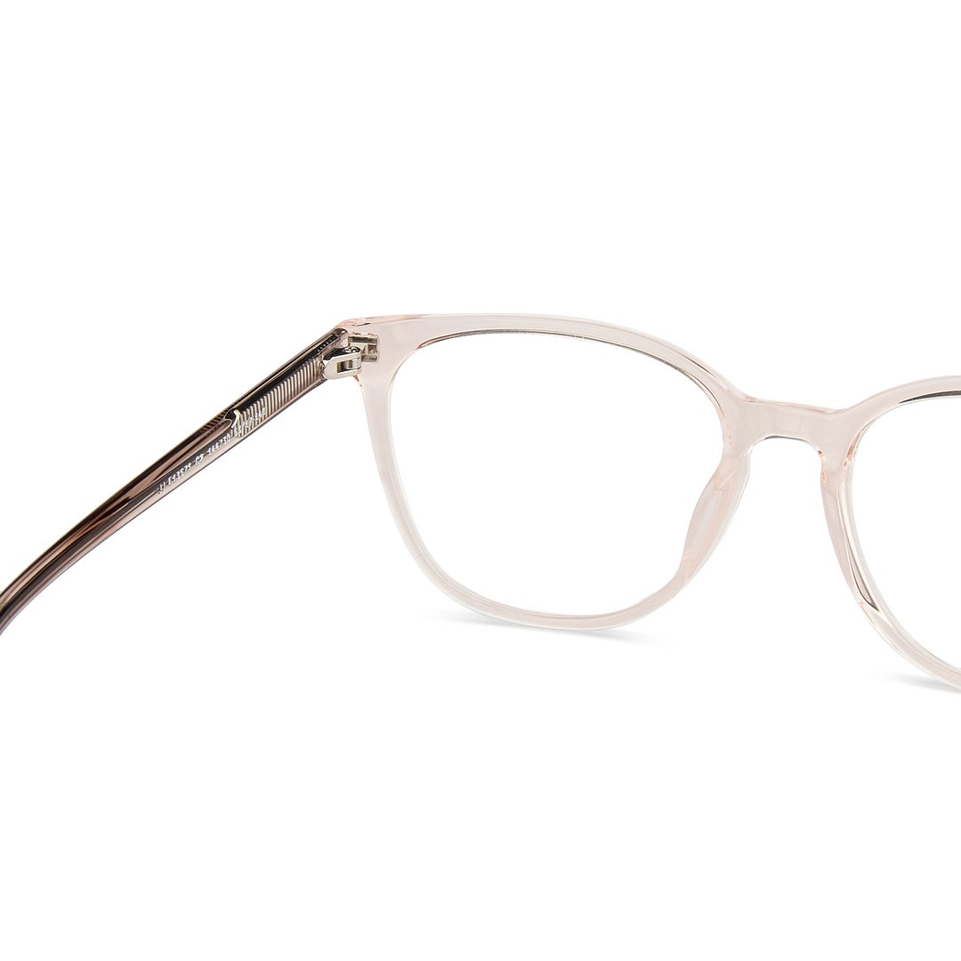 John Jacobs Online Pink Transparent Full Rim Square right side