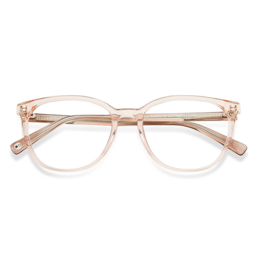 John Jacobs Online Pink Transparent Full Rim Square left side