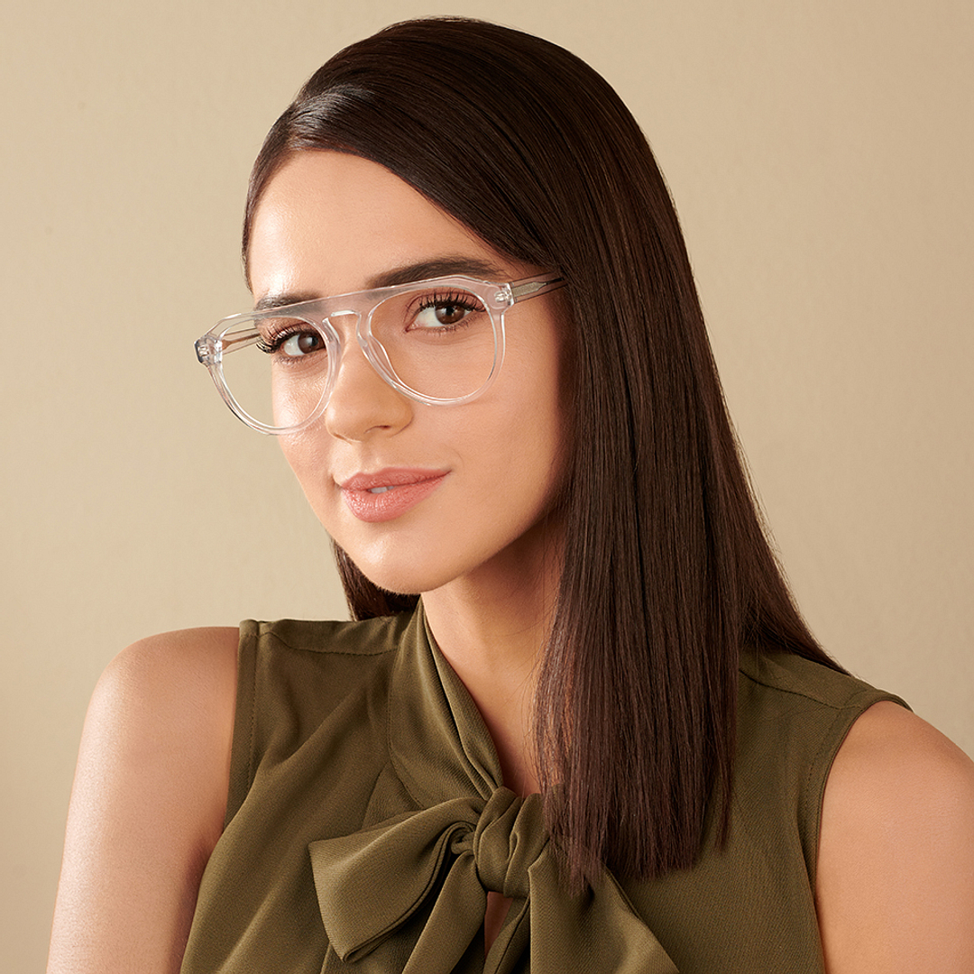 John Jacobs Online Crystal Transparent Full Rim Aviator right side