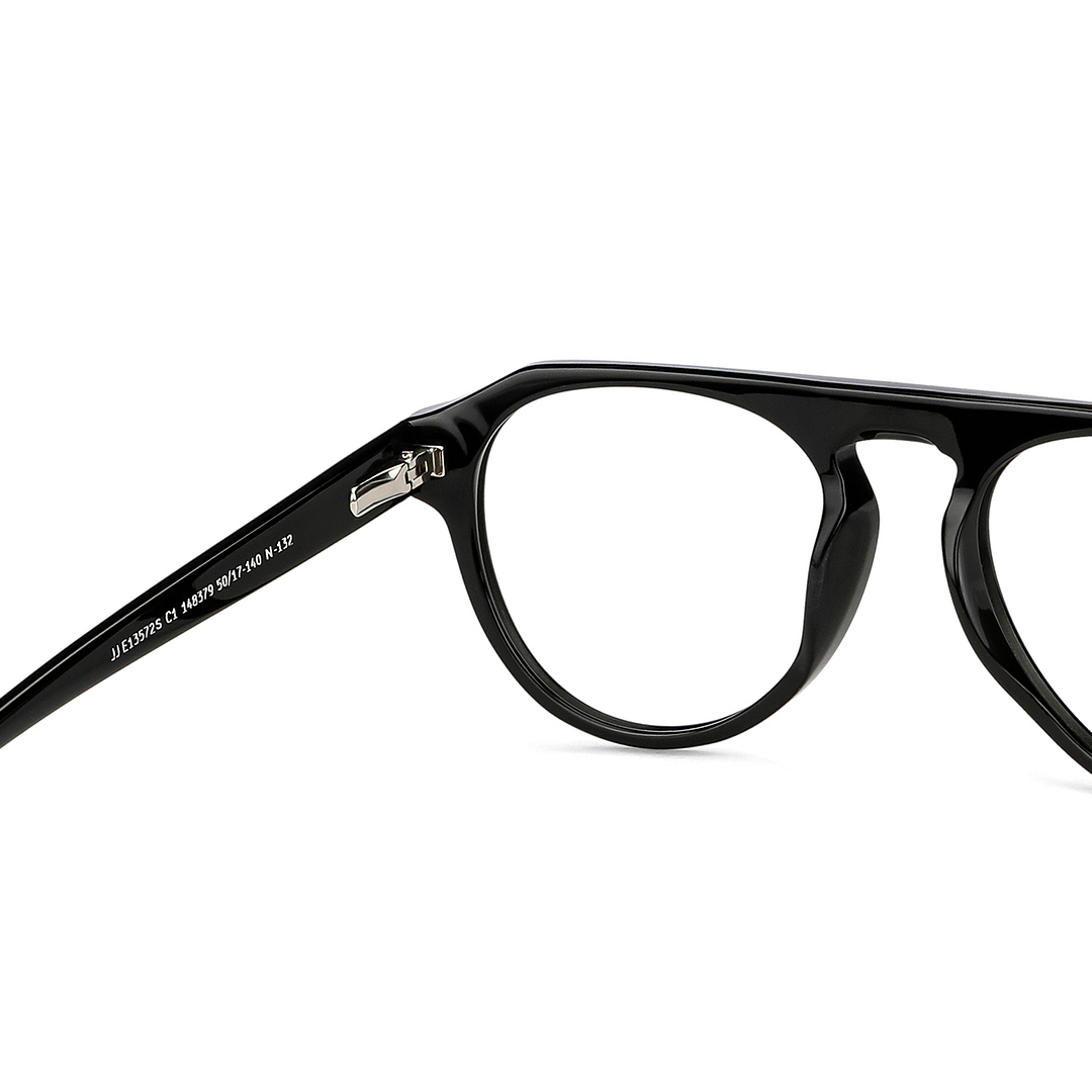 John Jacobs Online Black Full Rim Aviator right side