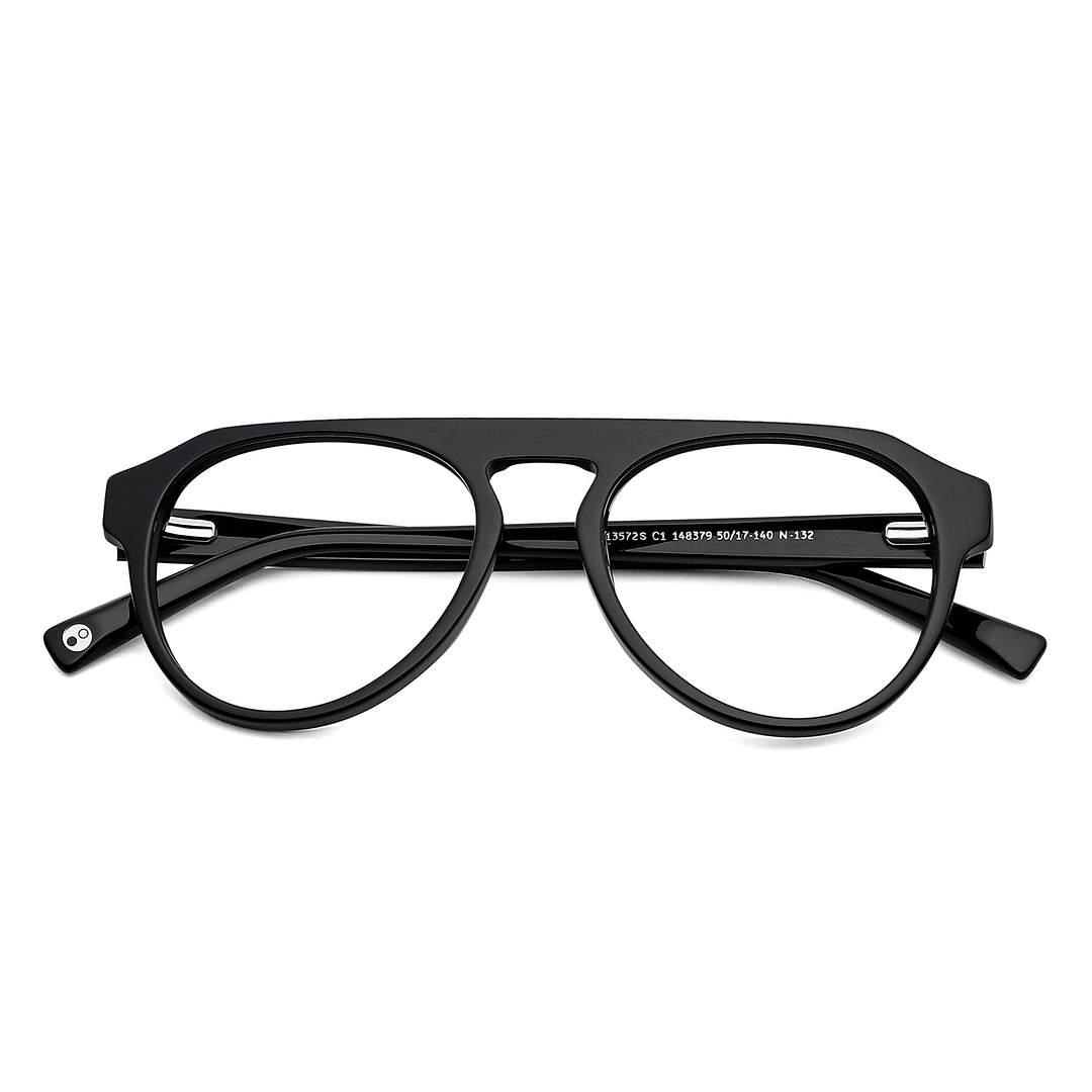 John Jacobs Online Black Full Rim Aviator left side