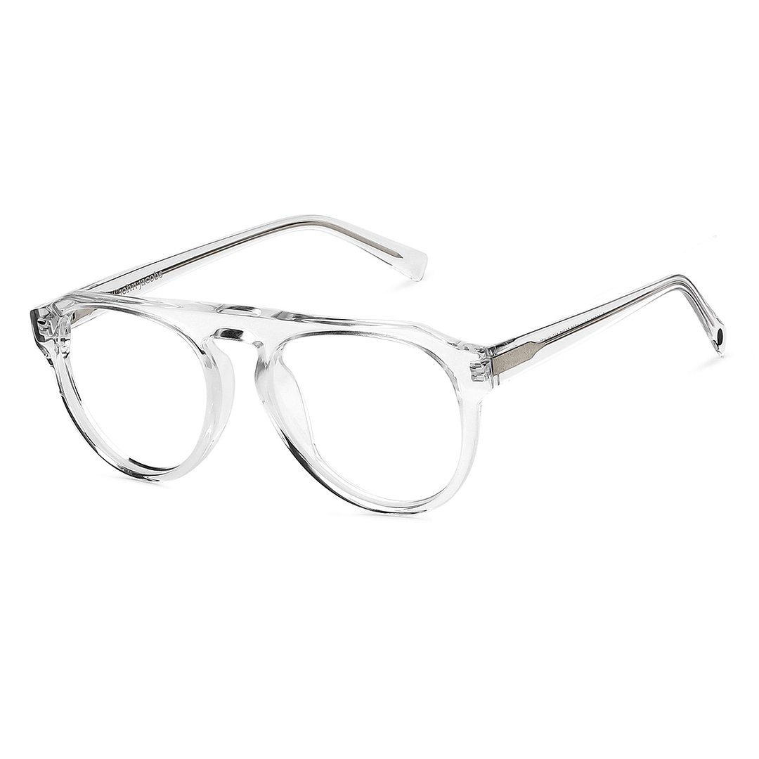 John Jacobs Crystal Transparent Full Rim Aviator left side