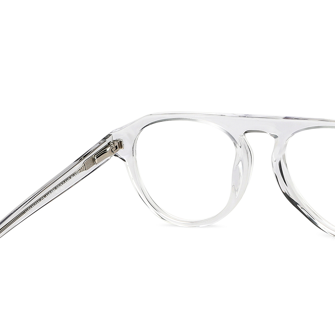 John Jacobs Crystal Transparent Full Rim Aviator left side