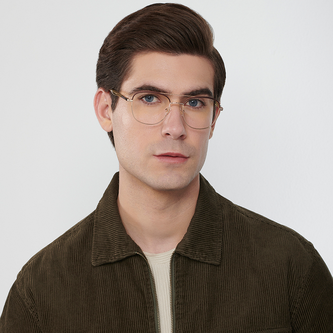 John Jacobs Online Gold Full Rim Square left side