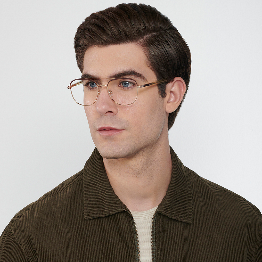 John Jacobs Online Gold Full Rim Square right side