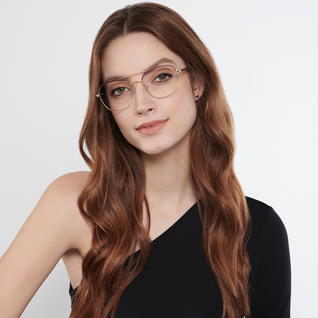 John Jacobs Online Gold Full Rim Square left side