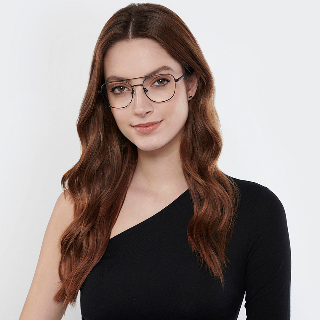 John Jacobs Online Dark Gunmetal Full Rim Square left side