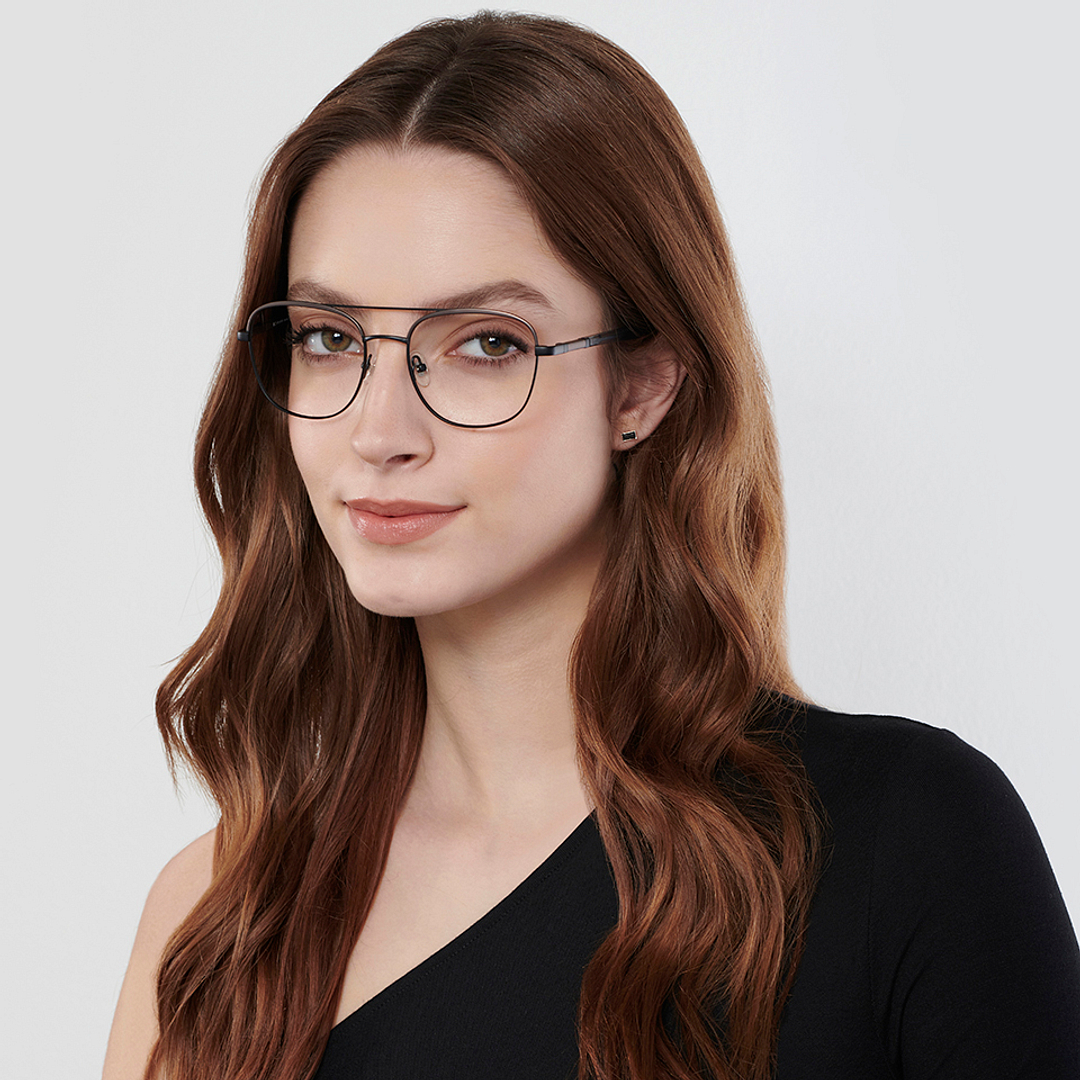 John Jacobs Online Dark Gunmetal Full Rim Square right side