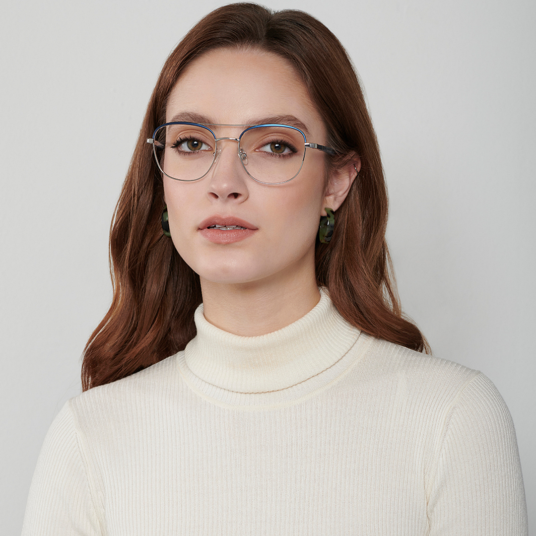 John Jacobs Online Silver Full Rim Aviator left side