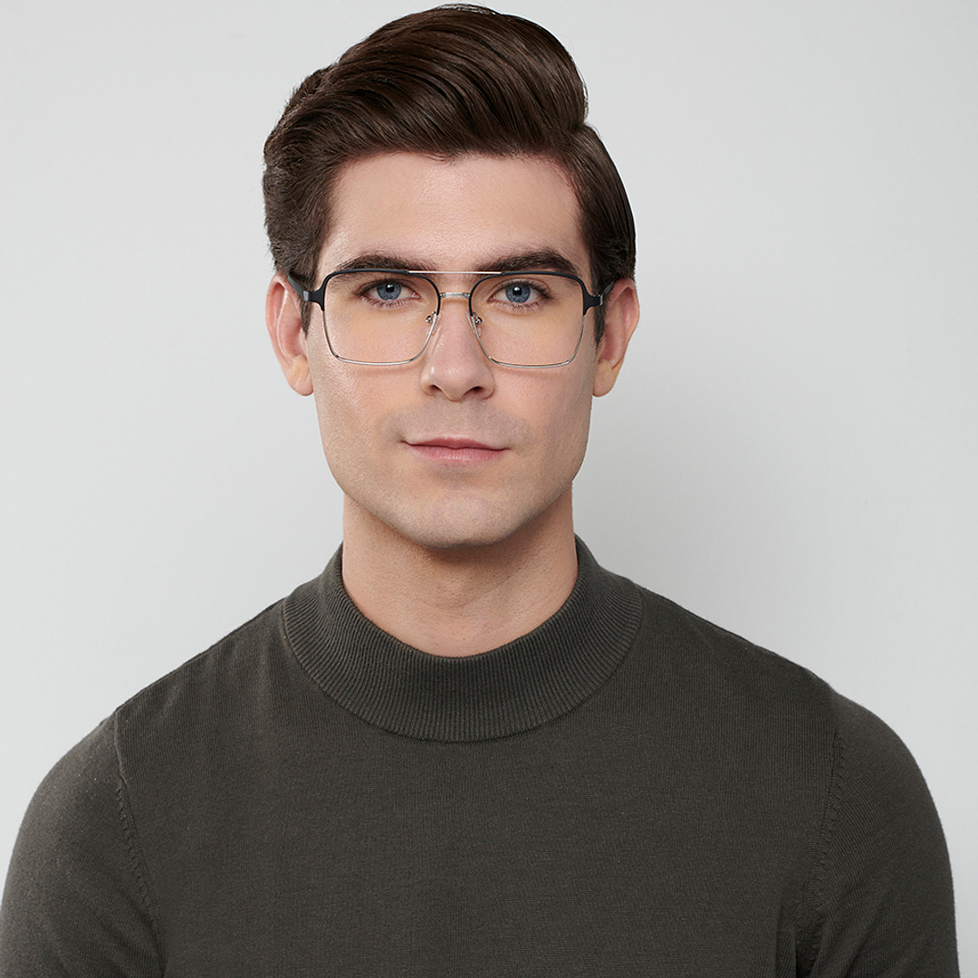 John Jacobs Dark Gunmetal Full Rim Square left side