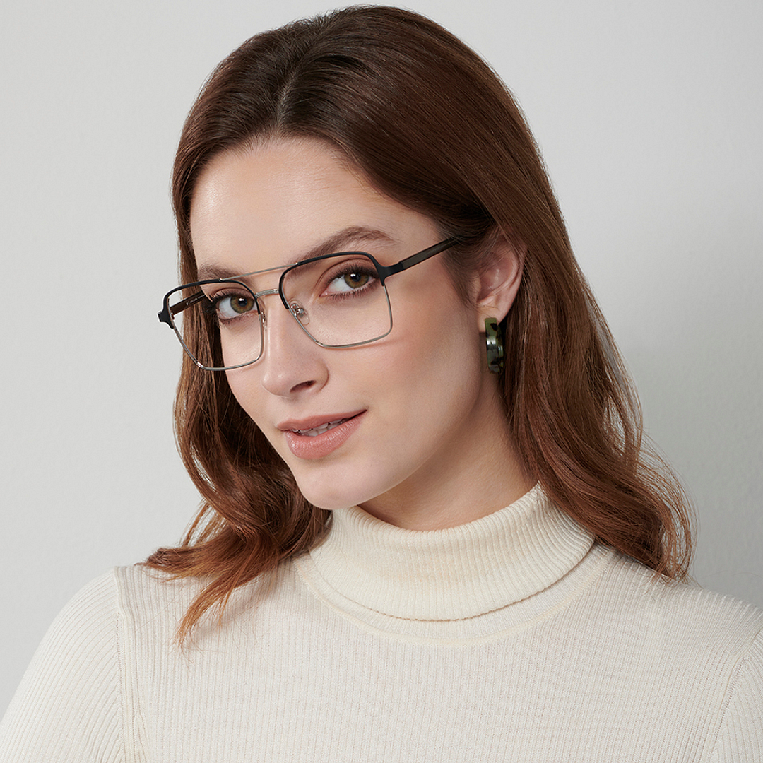 John Jacobs Dark Gunmetal Full Rim Square right side