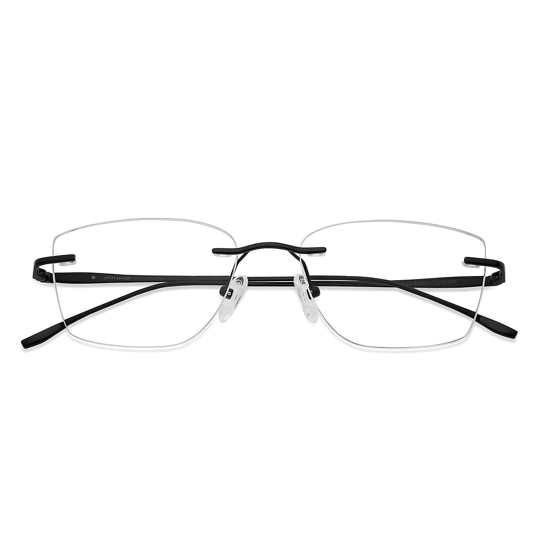 John Jacobs Online Black Rimless Rectangle left side
