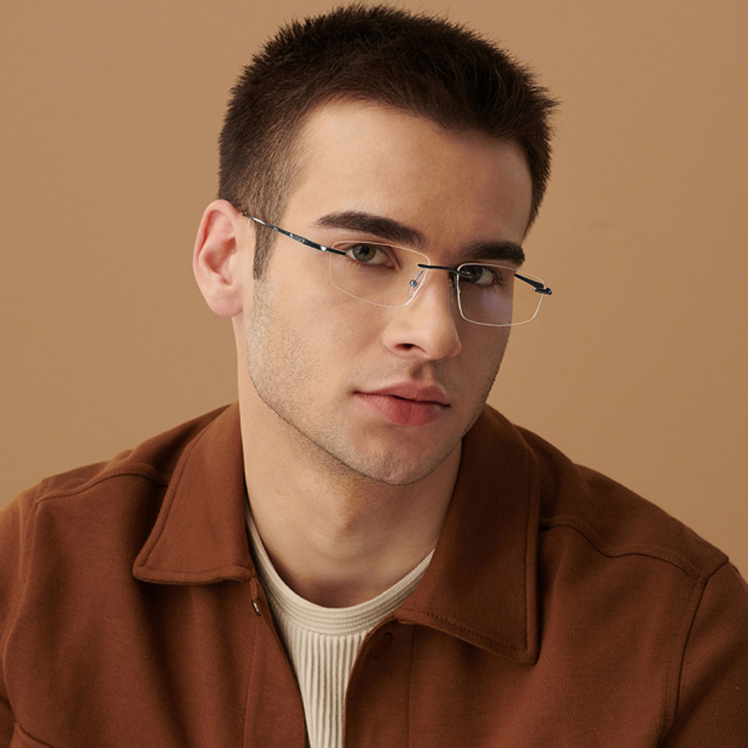 John Jacobs Online Black Rimless Rectangle left side