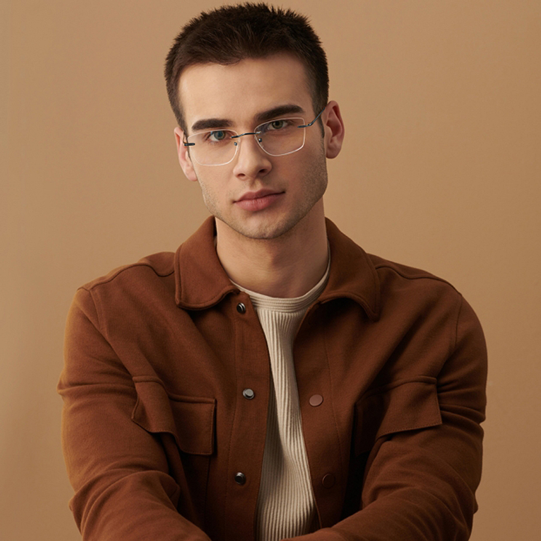 John Jacobs Online Black Rimless Rectangle right side