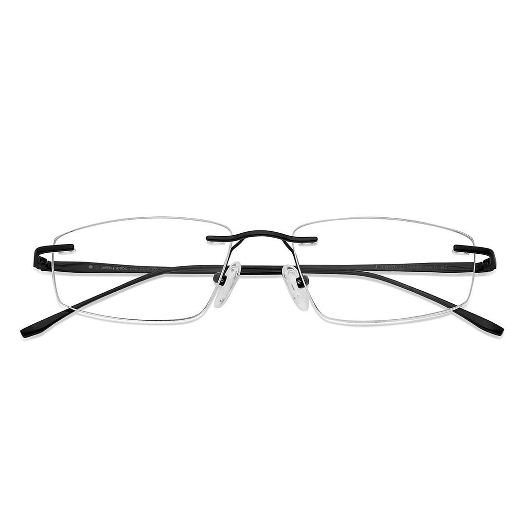 John Jacobs Online Black Rimless Rectangle left side