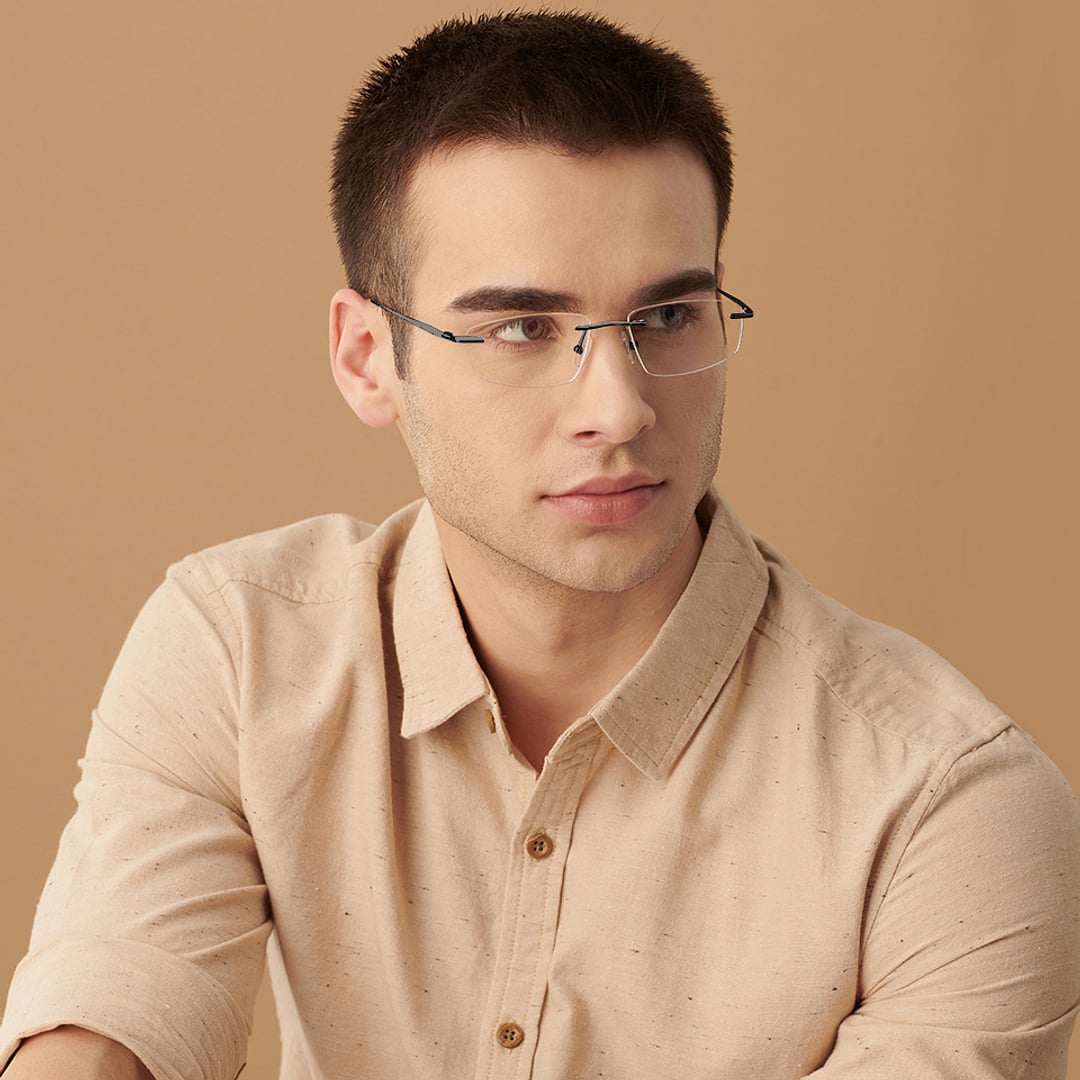 John Jacobs Online Black Rimless Rectangle right side