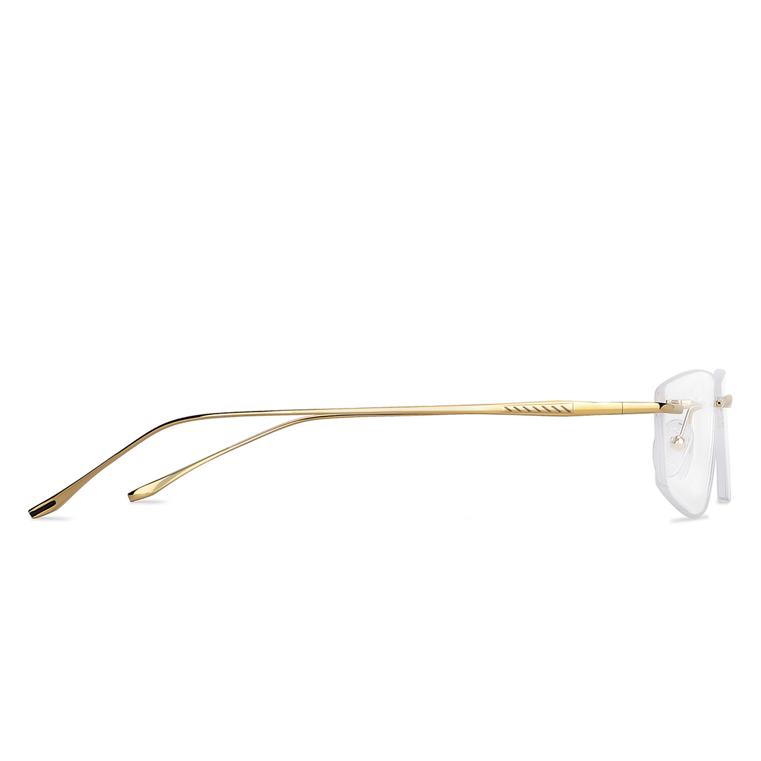 John Jacobs Online Gold Rimless Rectangle left side