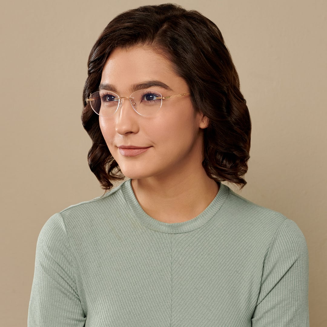 John Jacobs Rose Gold Rimless Round right side